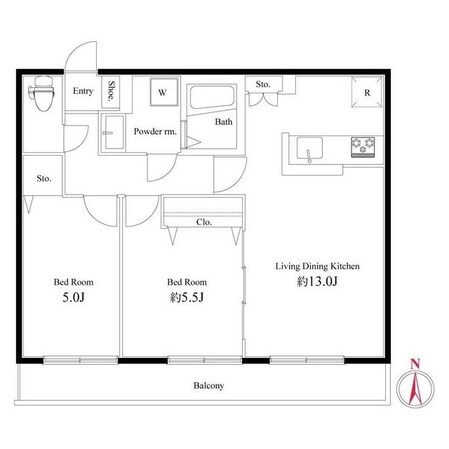 フェリス国立の物件間取画像